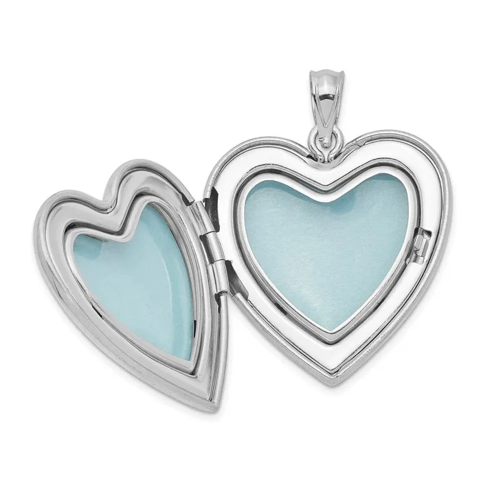 Sterling Silver Rhodiumplated 24mm Enameled DC Pink Ribbon Heart Locket TreasureFineJewelers Rings