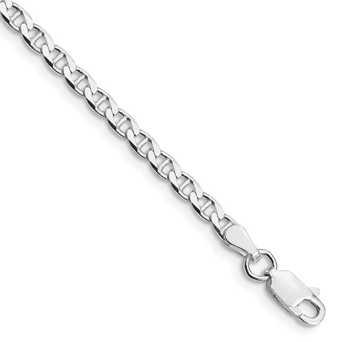 Sterling Silver Rhodiumplated 315mm Flat Cuban Anchor Chain TreasureFineJewelers Rings