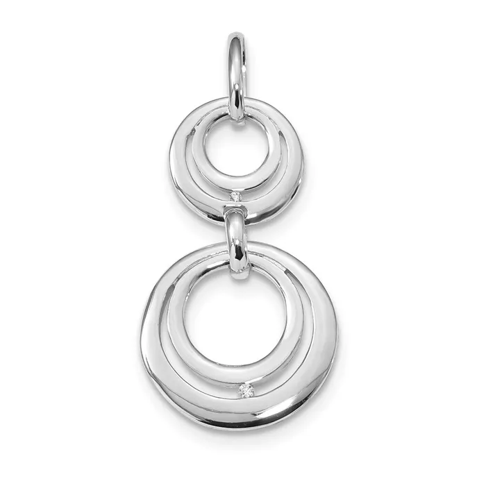 Sterling Silver Rhodiumplated CZ Dangle Circle Pendant TreasureFineJewelers Necklaces Sterling Silver Rhodiumplated CZ Dangle Circle Pendant TreasureFineJewelers Necklaces