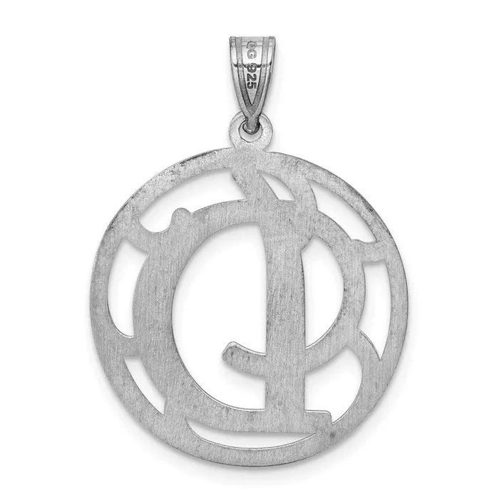 Sterling Silver Rhodiumplated Fancy Script Letter D Initial Pendant TreasureFineJewelers Necklaces