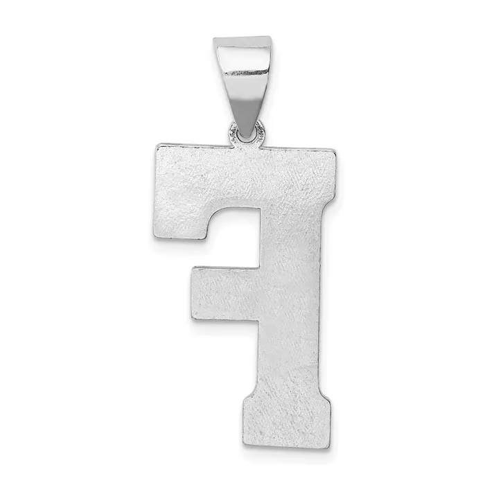 Sterling Silver Rhodiumplated Letter F Initial Pendant TreasureFineJewelers Necklaces