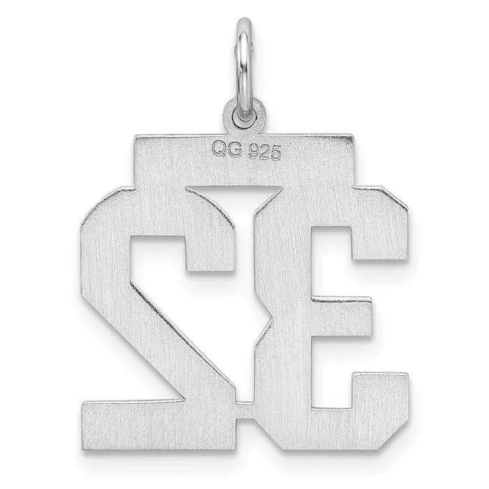 SterlingSilver Rhodiumplated Polished Number 32 Charm TreasureFineJewelers Rings