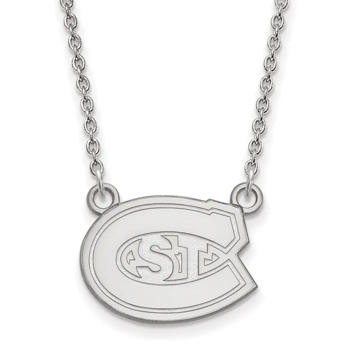 Sterling Silver Rhodiumplated St Cloud State University Small Pendant 18 inch Necklace TreasureFineJewelers Necklaces Sterling Silver Rhodiumplated St Cloud State University Small Pendant 18 inch Necklace TreasureFineJewelers Necklaces