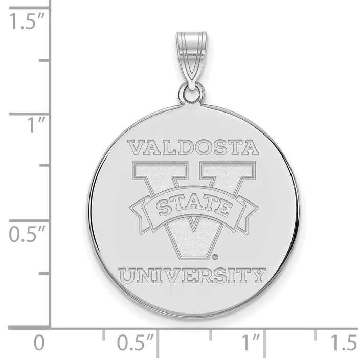 Sterling Silver Rhodiumplated Valdosta State University Extra Large Disc Pendant TreasureFineJewelers Necklaces
