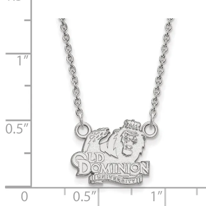 TreasureFineJewelers 10K White Gold Old Dominion University Small Pendant wilth Necklace Necklaces