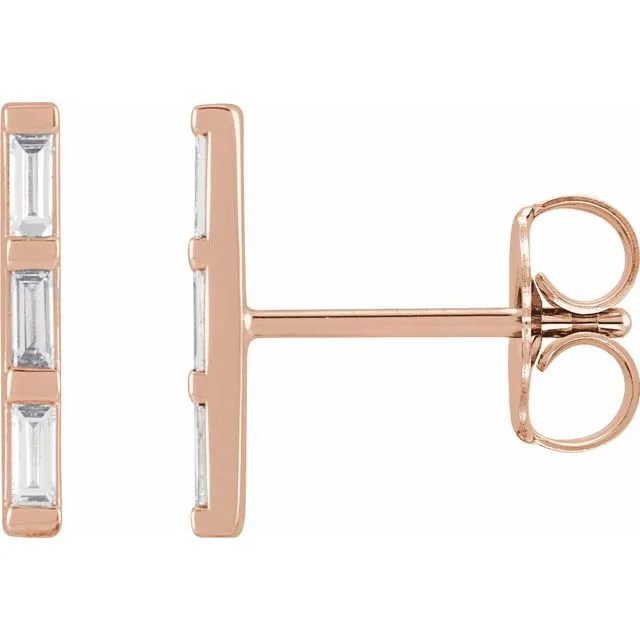 TreasureFineJewelers 14K Rose Gold 18 CTW Natural Diamond Bar Earrings Earrings TreasureFineJewelers 14K Rose Gold 18 CTW Natural Diamond Bar Earrings Earrings