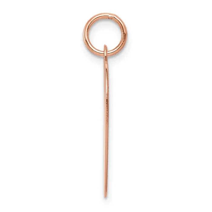 TreasureFineJewelers 14k Rose Gold Plain 018 Gauge Engraveable Heart Disc Charm Charm Necklaces