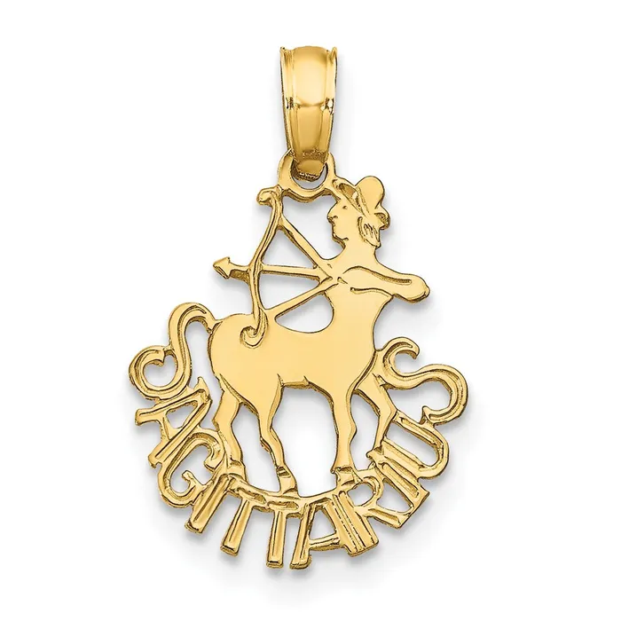TreasureFineJewelers 14K SAGITTARIUS Charm Charm Necklaces