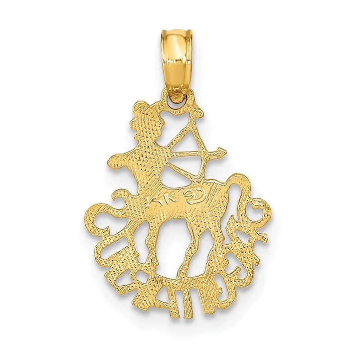 TreasureFineJewelers 14K SAGITTARIUS Charm Charm Necklaces