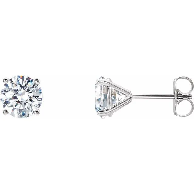 TreasureFineJewelers 14K White Gold 2 CTW LabGrown Diamond 4Prong Stud Earrings Earrings TreasureFineJewelers 14K White Gold 2 CTW LabGrown Diamond 4Prong Stud Earrings Earrings