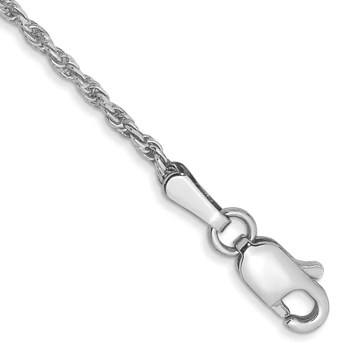TreasureFineJewelers Bracelets 14k White Gold 13mm Diamondcut Machine Made Rope with Lobster Clasp Chain Bracelet TreasureFineJewelers Bracelets 14k White Gold 13mm Diamondcut Machine Made Rope with Lobster Clasp Chain Bracelet