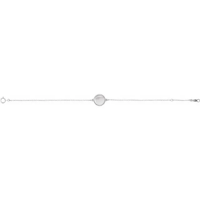 TreasureFineJewelers Bracelets 14K White Gold Beaded 6575 Bracelet