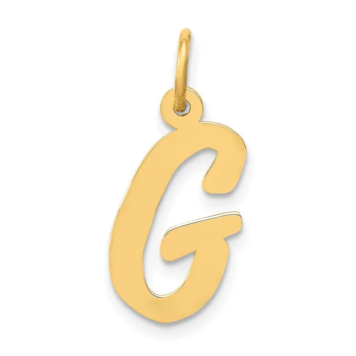 TreasureFineJewelers Charm Necklaces 10k Yellow Gold Medium Script Letter G Initial Charm TreasureFineJewelers Charm Necklaces 10k Yellow Gold Medium Script Letter G Initial Charm