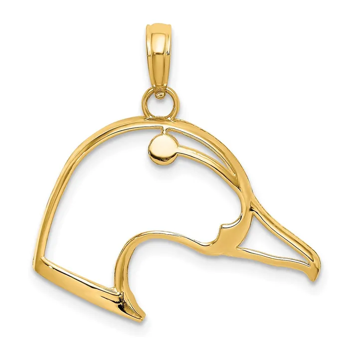 TreasureFineJewelers Charm Necklaces 14K CutOut Duck Head Charm