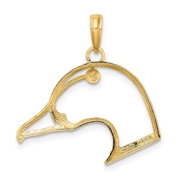 TreasureFineJewelers Charm Necklaces 14K CutOut Duck Head Charm