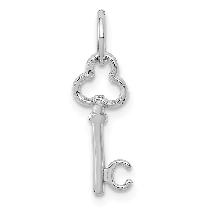 TreasureFineJewelers Charm Necklaces 14K White Gold Key Letter C Initial Charm TreasureFineJewelers Charm Necklaces 14K White Gold Key Letter C Initial Charm