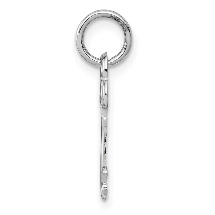 TreasureFineJewelers Charm Necklaces 14K White Gold Key Letter C Initial Charm