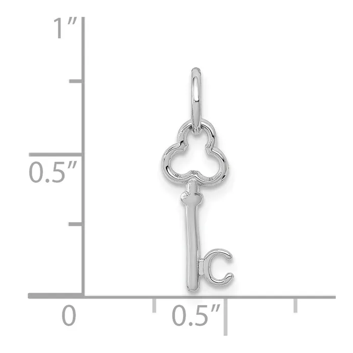 TreasureFineJewelers Charm Necklaces 14K White Gold Key Letter C Initial Charm