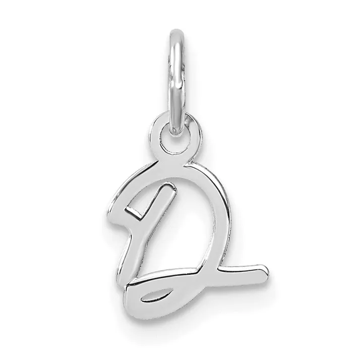 TreasureFineJewelers Charm Necklaces 14K White Gold Uppercase Letter D Initial Charm TreasureFineJewelers Charm Necklaces 14K White Gold Uppercase Letter D Initial Charm