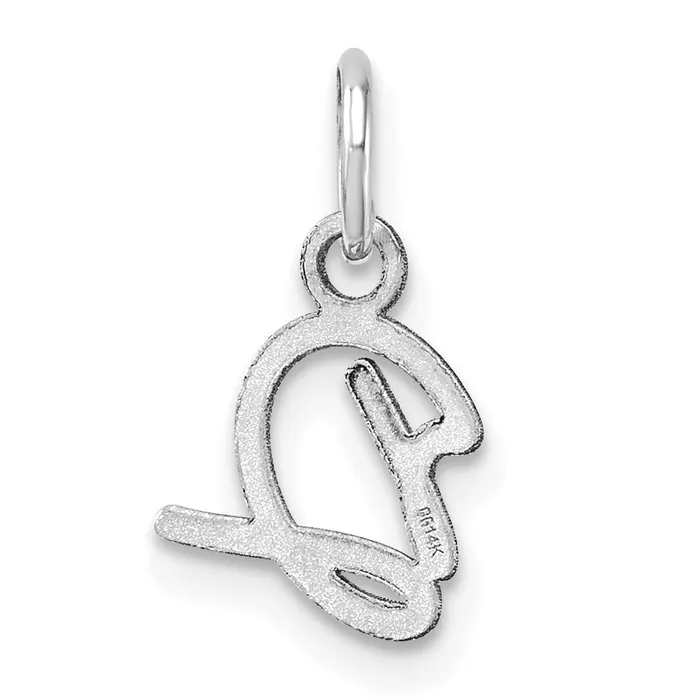 TreasureFineJewelers Charm Necklaces 14K White Gold Uppercase Letter D Initial Charm