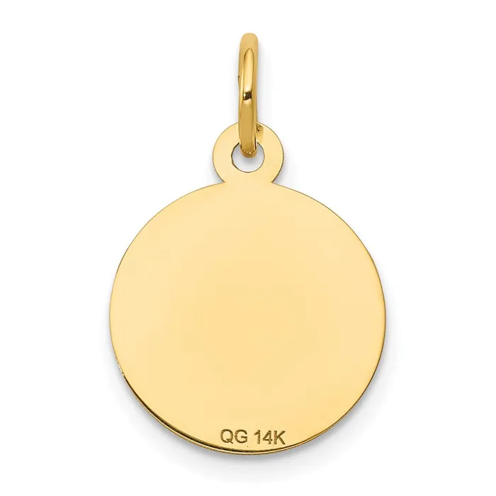 TreasureFineJewelers Charm Necklaces 14k Yellow Gold Holy Communion Disc Charm