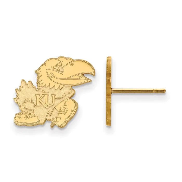 TreasureFineJewelers Earrings 10k Gold University of Kansas Jayhawk Small Post Earrings TreasureFineJewelers Earrings 10k Gold University of Kansas Jayhawk Small Post Earrings