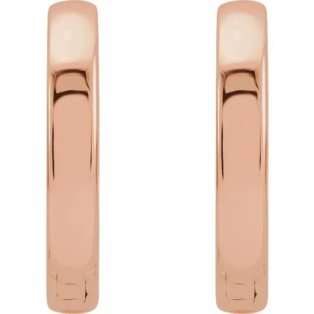 TreasureFineJewelers Earrings 14K Rose Gold 14 mm Hinged Hoop Earring