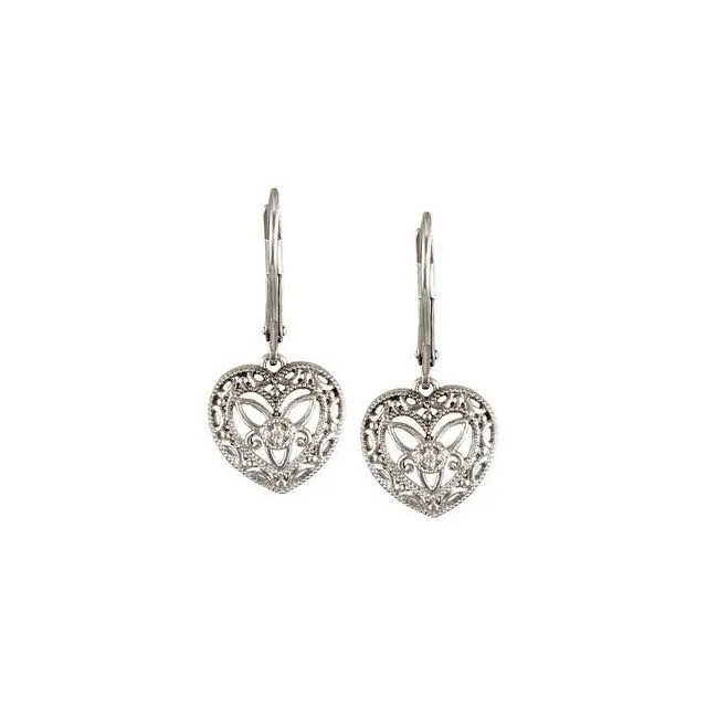 TreasureFineJewelers Earrings Sterling Silver 02 CTW Diamond Lever Back Earrings