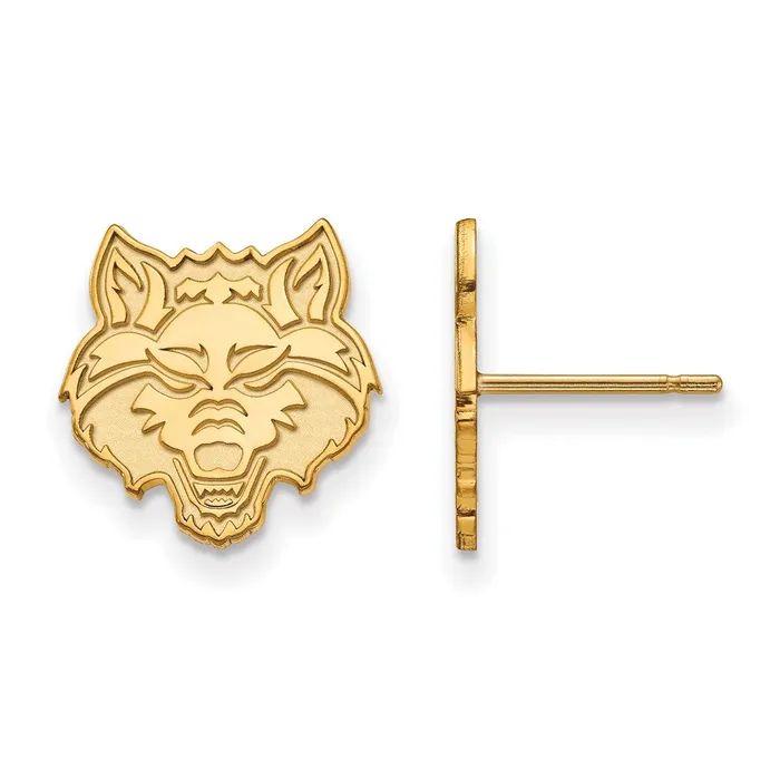TreasureFineJewelers Earrings Sterling Silver Goldplated Arkansas State University Wolf Small Post Earrings TreasureFineJewelers Earrings Sterling Silver Goldplated Arkansas State University Wolf Small Post Earrings