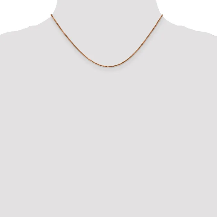 TreasureFineJewelers Leslies 14K Rose Gold 12mm Spiga Wheat Chain Necklaces