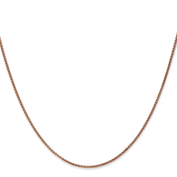 TreasureFineJewelers Leslies 14K Rose Gold 12mm Spiga Wheat Chain Necklaces