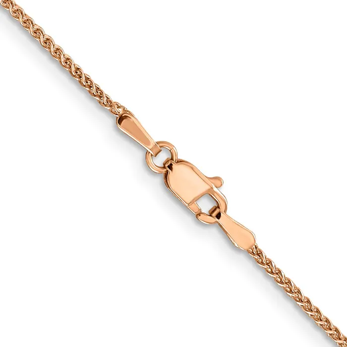 TreasureFineJewelers Leslies 14K Rose Gold 12mm Spiga Wheat Chain Necklaces