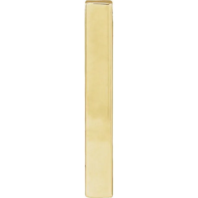 TreasureFineJewelers Necklaces 10K Yellow Gold 17x25 mm Engravable FourSided Vertical Bar Pendant TreasureFineJewelers Necklaces 10K Yellow Gold 17x25 mm Engravable FourSided Vertical Bar Pendant
