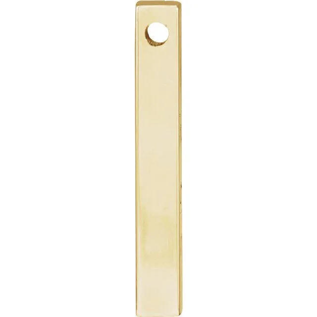 TreasureFineJewelers Necklaces 10K Yellow Gold 17x25 mm Engravable FourSided Vertical Bar Pendant