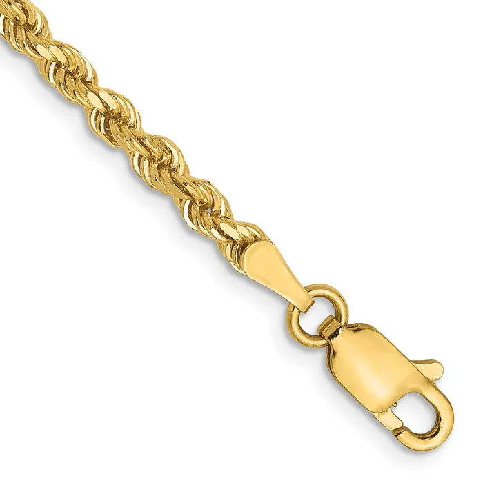 TreasureFineJewelers Necklaces 14K 275mm DiamondCut Rope Chain