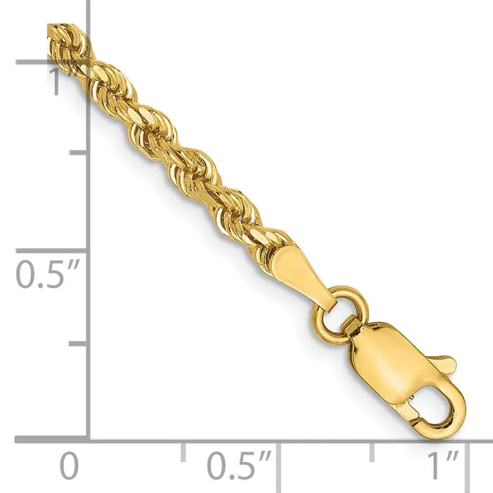 TreasureFineJewelers Necklaces 14K 275mm DiamondCut Rope Chain