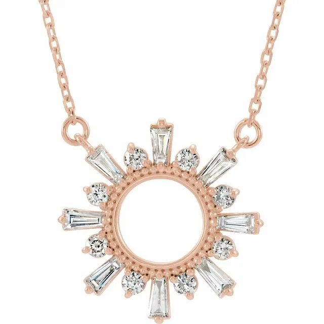 TreasureFineJewelers Necklaces 14K Rose Gold 38 CTW Natural Diamond Circle 18 Necklace TreasureFineJewelers Necklaces 14K Rose Gold 38 CTW Natural Diamond Circle 18 Necklace