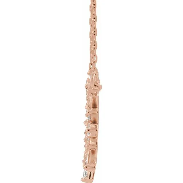 TreasureFineJewelers Necklaces 14K Rose Gold 38 CTW Natural Diamond Circle 18 Necklace