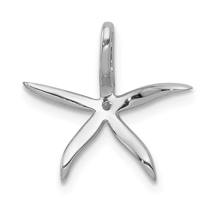TreasureFineJewelers Necklaces 14k White Gold 18ct Diamond Starfish Chain Slide