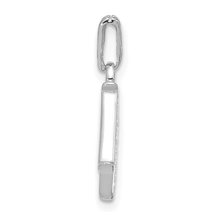 TreasureFineJewelers Necklaces 14K White Gold Diamond Letter N Initial Pendant