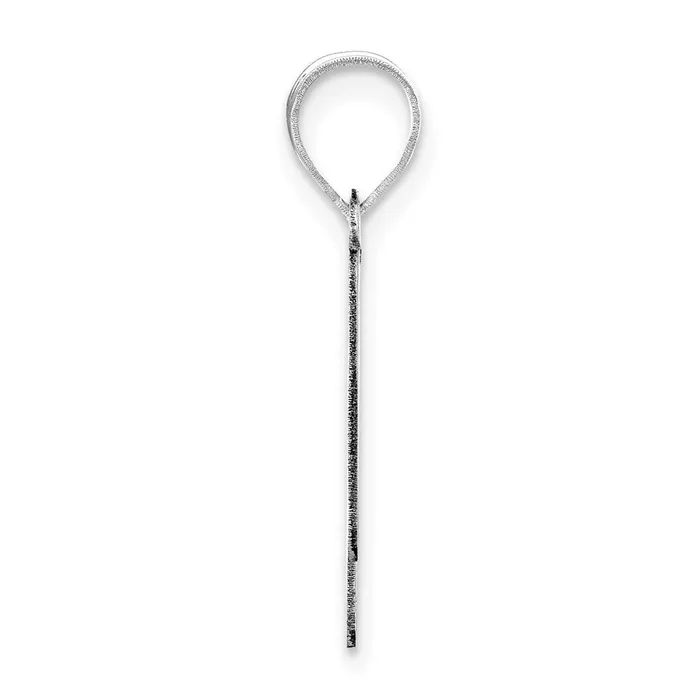 TreasureFineJewelers Necklaces 14k White Gold Polished Bubble Letter N Initial Pendant