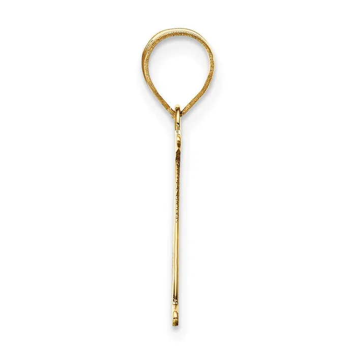TreasureFineJewelers Necklaces 14k Yellow Gold Polished Etched Letter N Initial Pendant