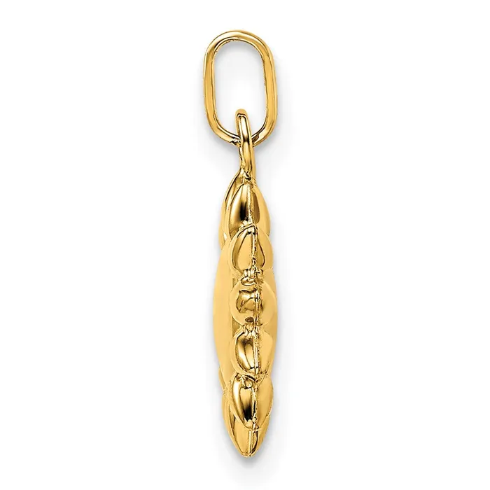 TreasureFineJewelers Necklaces 14k Yellow Gold Polished Puffed Sun Pendant