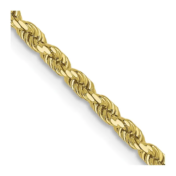 TreasureFineJewelers Necklaces Leslies 10K 2mm DiamondCut Rope Chain