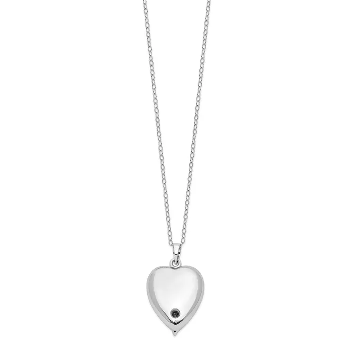 TreasureFineJewelers Necklaces Sentimental Expressions Sterling Silver Rhodiumplated Forever My Baby Ash Holder 18in Necklace