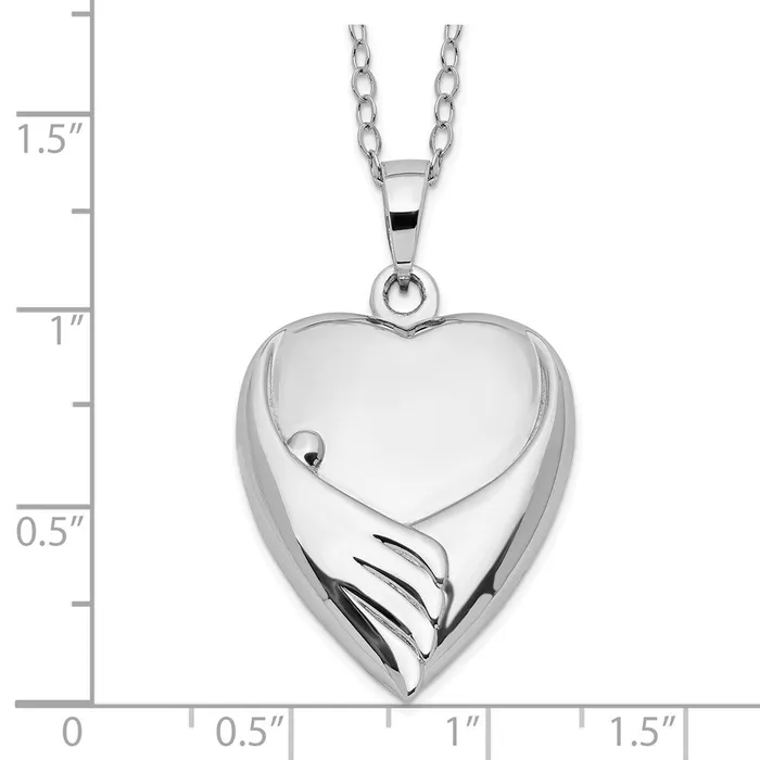 TreasureFineJewelers Necklaces Sentimental Expressions Sterling Silver Rhodiumplated Forever My Baby Ash Holder 18in Necklace