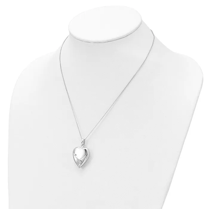 TreasureFineJewelers Necklaces Sentimental Expressions Sterling Silver Rhodiumplated Forever My Baby Ash Holder 18in Necklace