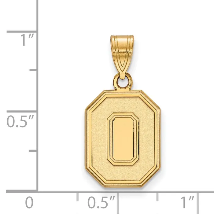 TreasureFineJewelers Necklaces Sterling Silver Goldplated The Ohio State University Letter O Medium Pendant