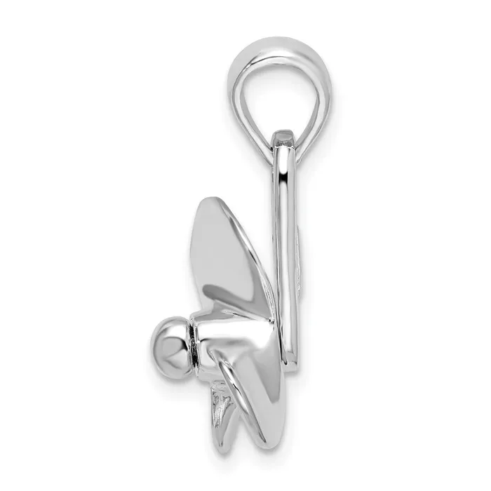 TreasureFineJewelers Necklaces Sterling Silver Polished Moveable 3D Propeller Pendant
