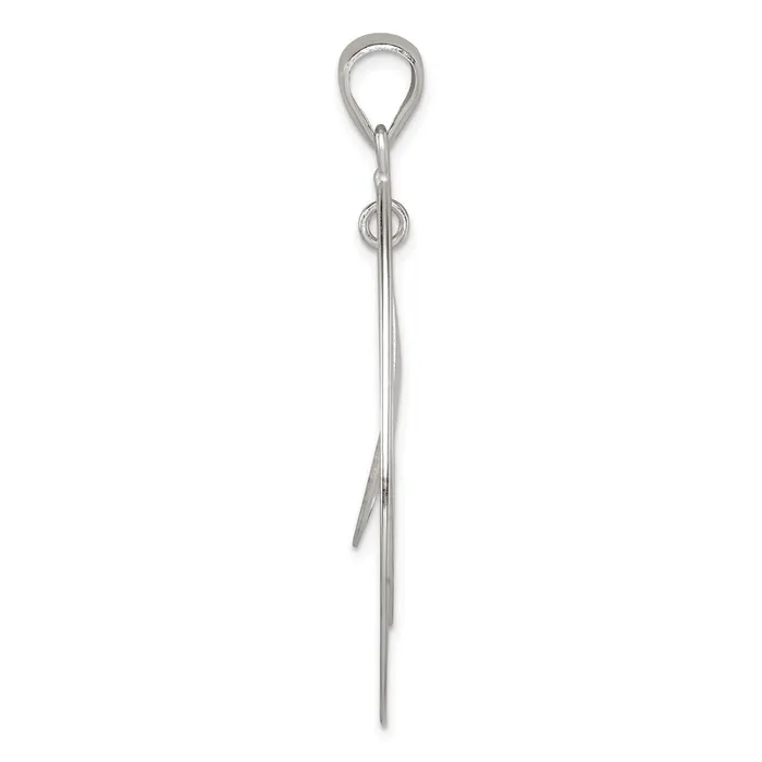 TreasureFineJewelers Necklaces Sterling Silver Polished Textured Teardrop Pendant